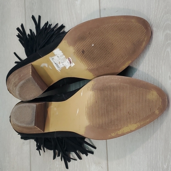 Steve Madden Women Cian Fringe Ankle Heels Booties shoes sz 9.5M - Picture 8 of 11